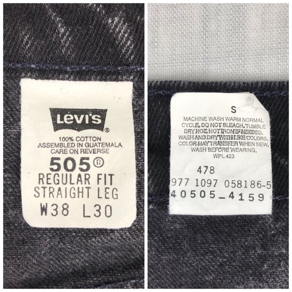 Vintage 90s Levis Mens 38x30 505 Black Jeans - Picture 9 of 15